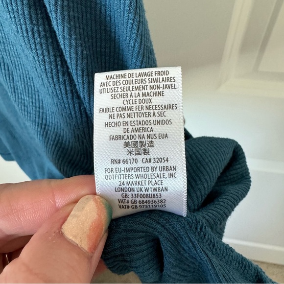 Free People Teal Blue Long Beach Tank Size Small Basic Layering Racerback Summer - Picture 12 of 12